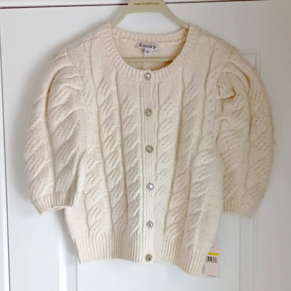 NEW! NANETTE LEPORE POUF Wool BLEND SLEEVE SWEATER
